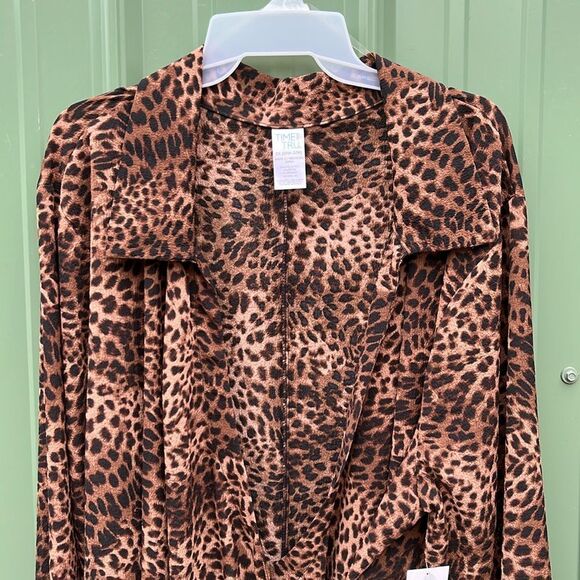 Lightweight Cheetah Print Wrap Kimono Cardigan Jacket CoverUp Size 2X - Picture 2 of 7